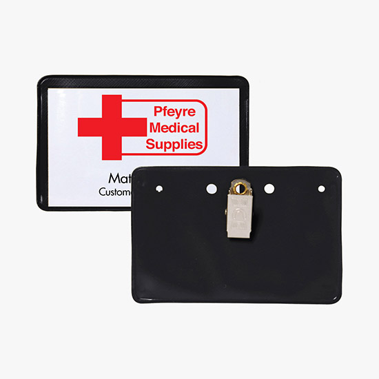 2 1/4 x 3 1/2 Border Badge Holders - Clip Attachment