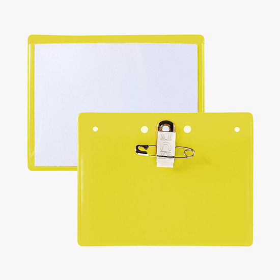 3 x 4 Border Badge Holders - Pin/Clip Attachment