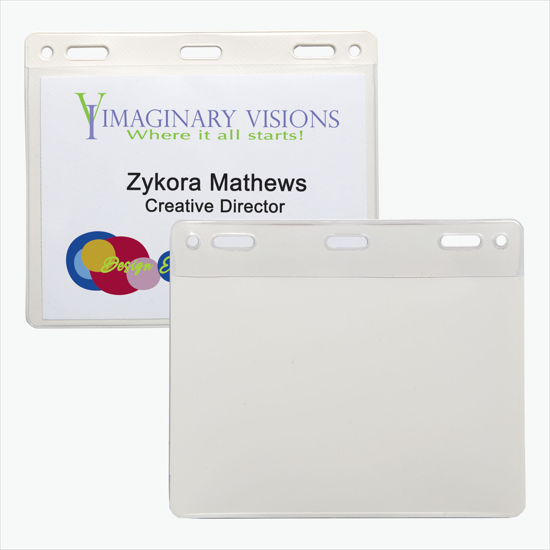 3 x 4 Border Badge Holders - Slotted