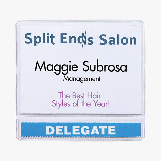 3 x 4 Deluxe Slip-In Title Badge Holders - Clip Attachment