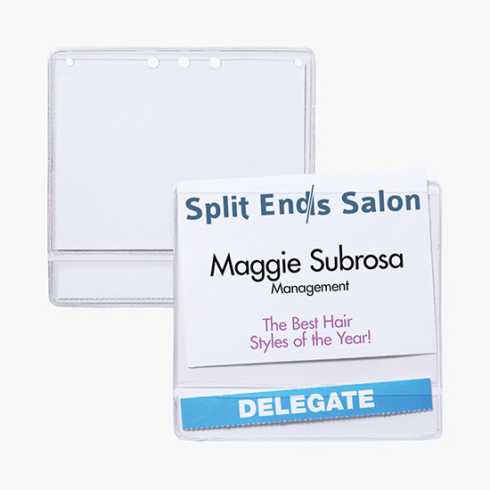 3 x 4 Deluxe Slip-In Title Badge Holders - No Attachment