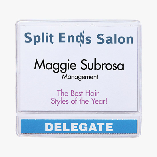 3 x 4 Deluxe Slip-In Title Badge Holders - Pin Attachment