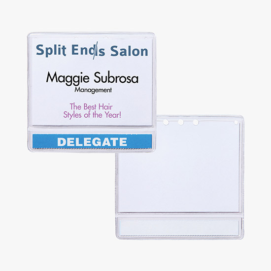 3 x 4 Deluxe Slip-In Title Badge Holders - Pin Attachment