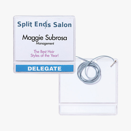 3 x 4 Deluxe Slip-In Title Badge Holders - Pin Attachment