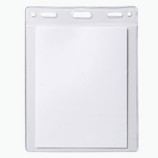 4 x 3 3/8 Top-Loading All-Purpose Vinyl Badge Holders - Slotted