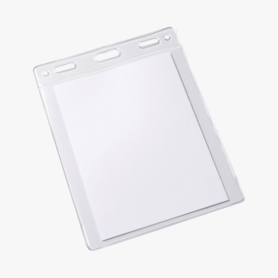 4 x 3 3/8 Top-Loading All-Purpose Vinyl Badge Holders - Slotted