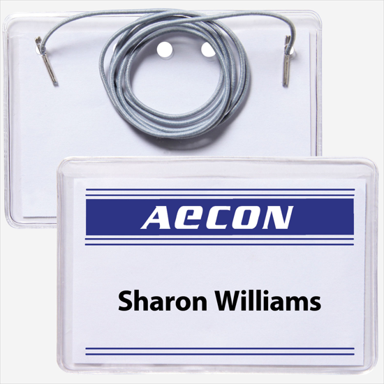2 1/4 x 3 1/2 Top-Loading All-Purpose Vinyl Badge Holders - Neck Cord Attachment