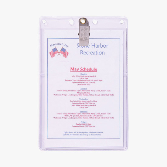 All-Purpose Vinyl Badge Holder - Dual Pocket - Neck Cord Attachment