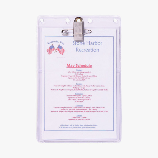 All-Purpose Vinyl Badge Holder - Dual Pocket - Neck Cord Attachment