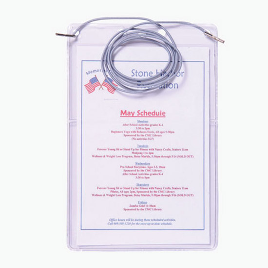 All-Purpose Vinyl Badge Holder - Dual Pocket - Neck Cord Attachment