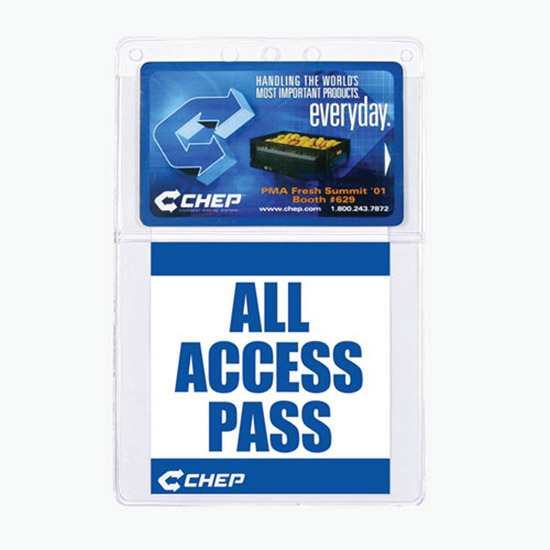All-Purpose Vinyl Badge Holder - Dual Pocket - Pin/Clip Attachment