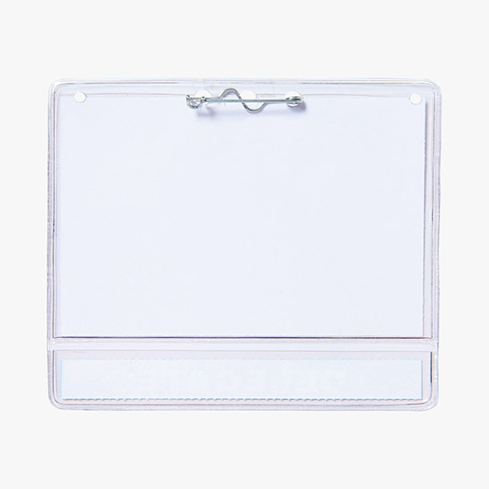 2 1/2 x 4 Standard Slip-In Title Badge Holders - Pin Attachment