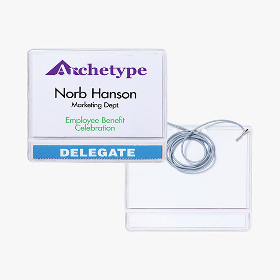 2 1/2 x 4 Standard Slip-In Title Badge Holders - Clip Attachment