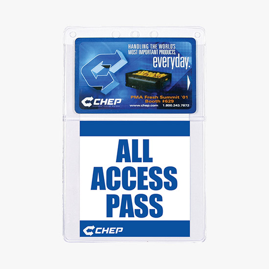 All-Purpose Vinyl Badge Holder - Dual Pocket - Pin Attachment