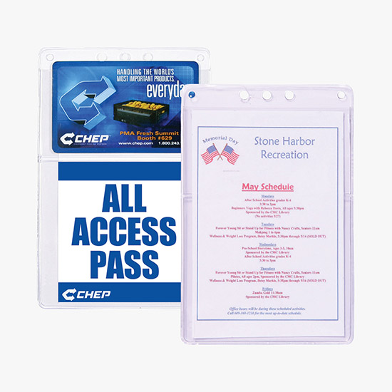 All-Purpose Vinyl Badge Holder - Dual Pocket - Pin Attachment