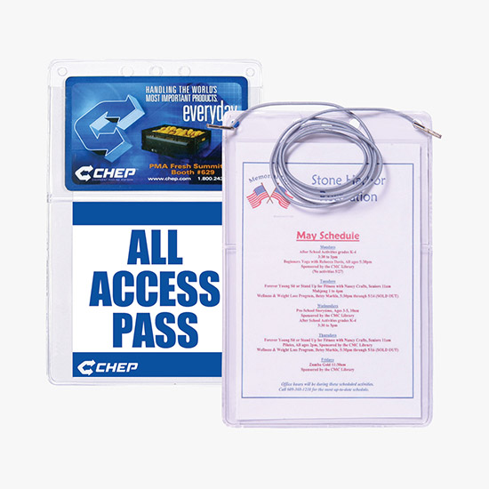 All-Purpose Vinyl Badge Holder - Dual Pocket - Pin Attachment