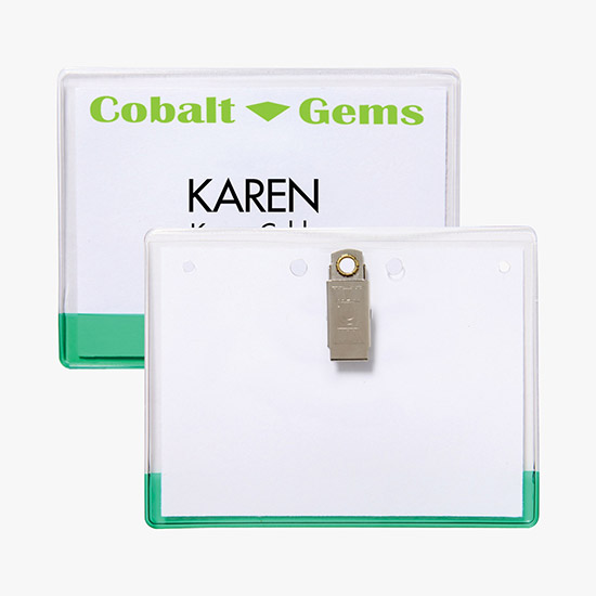 3 x 4 Transparent Bar Badge Holders - Clip Attachment