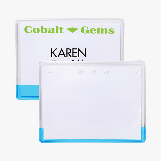 3 x 4 Transparent Bar Badge Holders - No Attachment