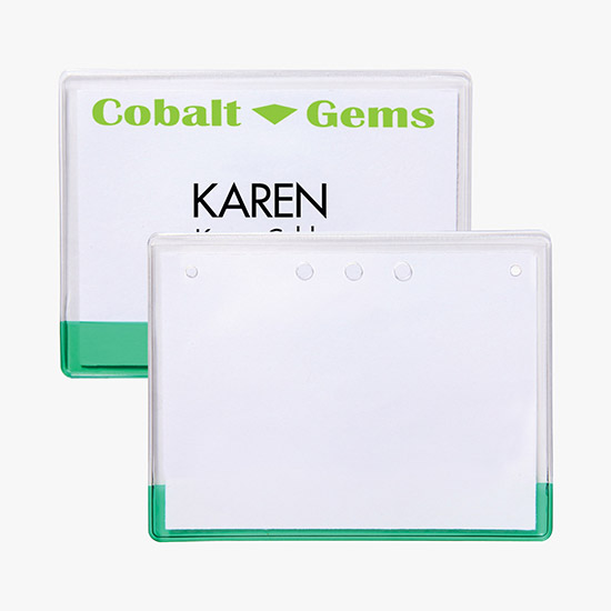 3 x 4 Transparent Bar Badge Holders - No Attachment