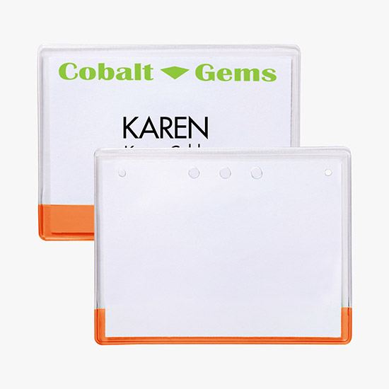 3 x 4 Transparent Bar Badge Holders - No Attachment