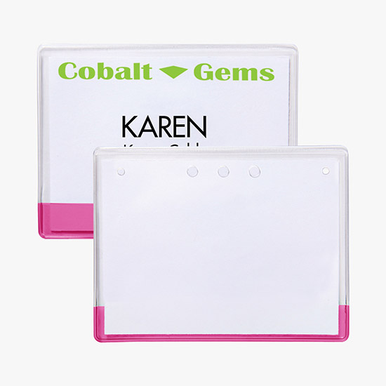 3 x 4 Transparent Bar Badge Holders - No Attachment