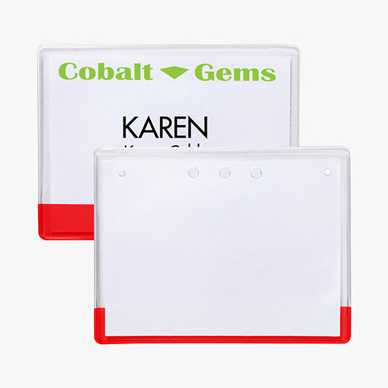 3 x 4 Transparent Bar Badge Holders - No Attachment