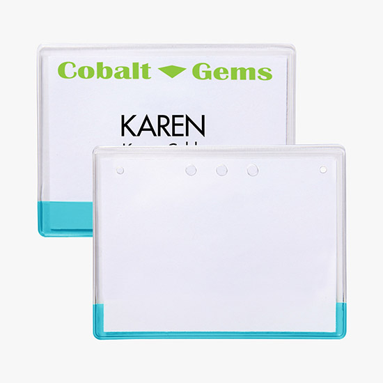 3 x 4 Transparent Bar Badge Holders - No Attachment