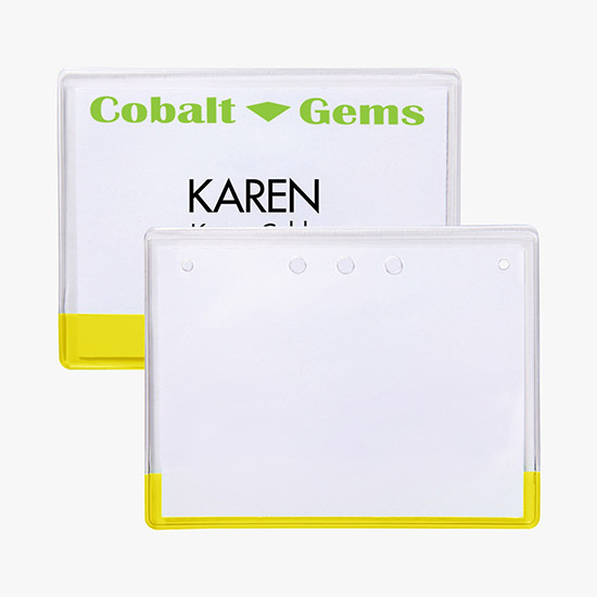3 x 4 Transparent Bar Badge Holders - No Attachment