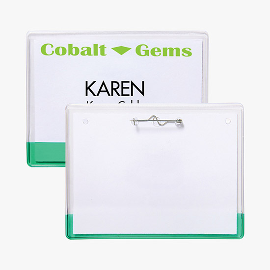 3 x 4 Transparent Bar Badge Holders - Pin Attachment