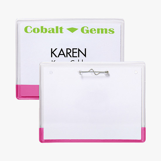 3 x 4 Transparent Bar Badge Holders - Pin Attachment
