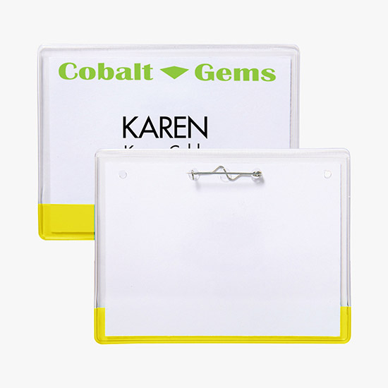 3 x 4 Transparent Bar Badge Holders - Pin Attachment