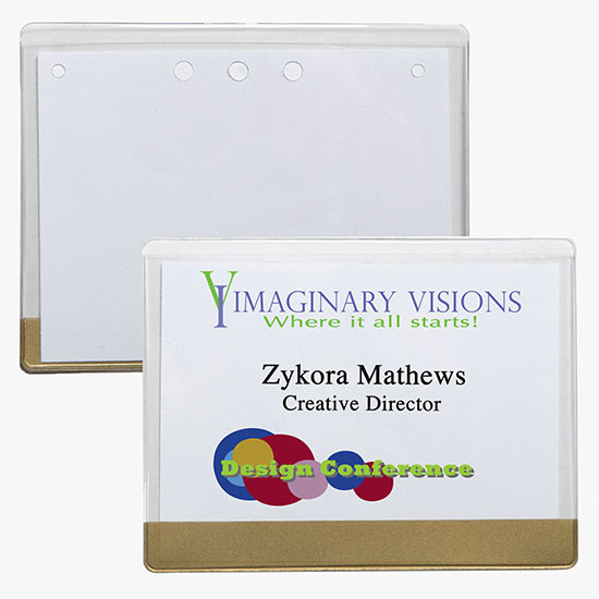 3 x 4 Stock Pre-Printed Badge Holders - No Attachment