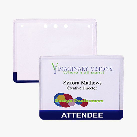 3 x 4 Stock Pre-Printed Badge Holders - No Attachment