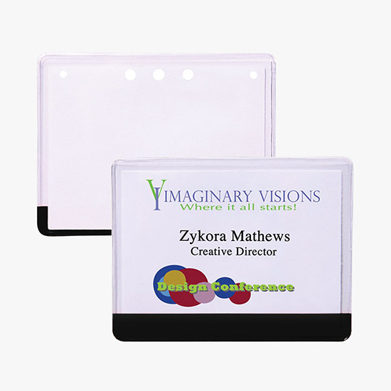 3 x 4 Stock Pre-Printed Badge Holders - No Attachment