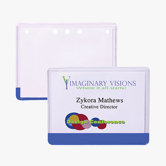 3 x 4 Stock Pre-Printed Badge Holders - No Attachment