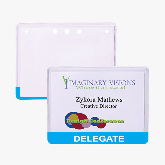 3 x 4 Stock Pre-Printed Badge Holders - No Attachment