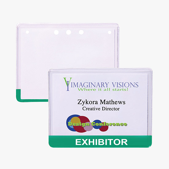 3 x 4 Stock Pre-Printed Badge Holders - No Attachment