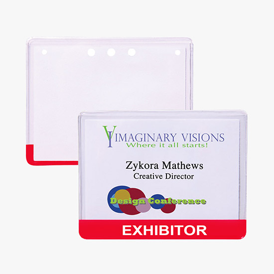 3 x 4 Stock Pre-Printed Badge Holders - No Attachment