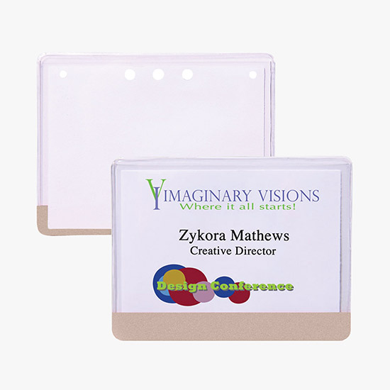 3 x 4 Stock Pre-Printed Badge Holders - No Attachment