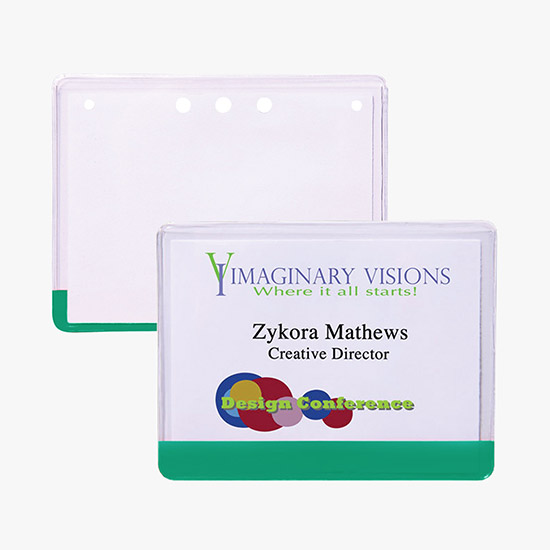 3 x 4 Stock Pre-Printed Badge Holders - No Attachment