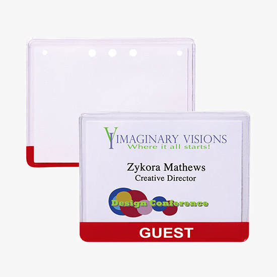 3 x 4 Stock Pre-Printed Badge Holders - No Attachment