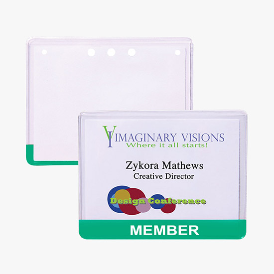 3 x 4 Stock Pre-Printed Badge Holders - No Attachment