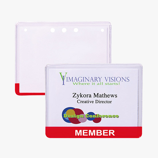 3 x 4 Stock Pre-Printed Badge Holders - No Attachment