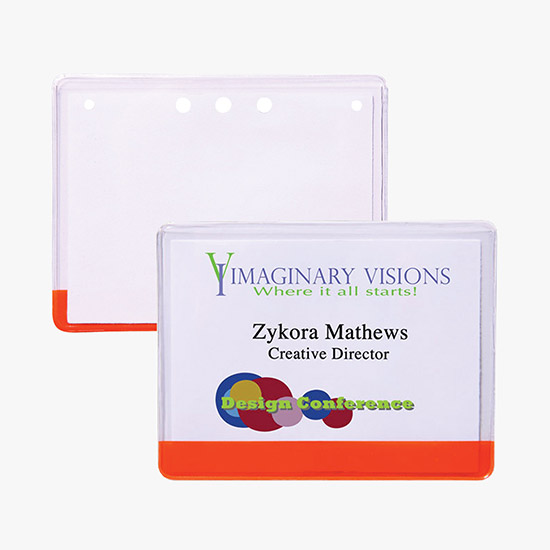3 x 4 Stock Pre-Printed Badge Holders - No Attachment