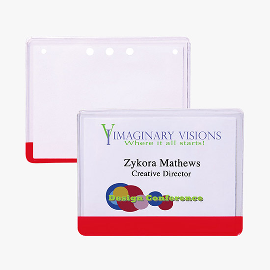 3 x 4 Stock Pre-Printed Badge Holders - No Attachment