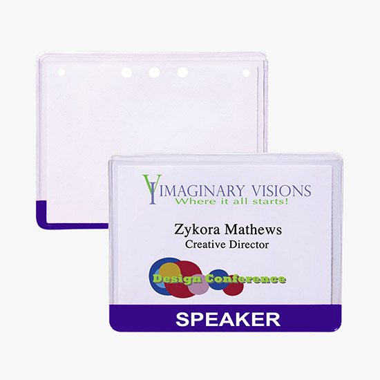 3 x 4 Stock Pre-Printed Badge Holders - No Attachment