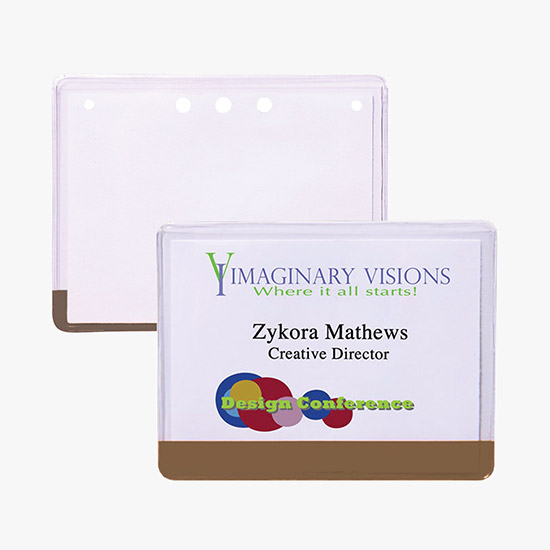 3 x 4 Stock Pre-Printed Badge Holders - No Attachment