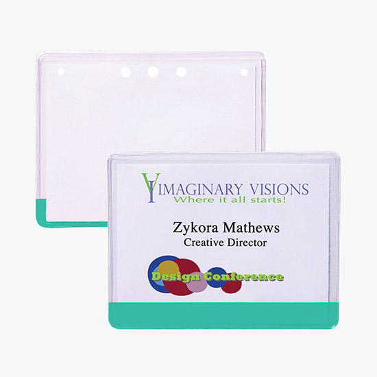 3 x 4 Stock Pre-Printed Badge Holders - No Attachment