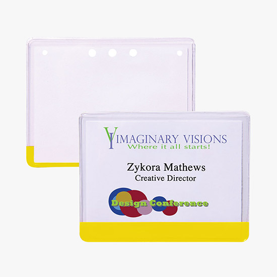 3 x 4 Stock Pre-Printed Badge Holders - No Attachment