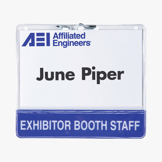 2 1/2 x 4 Custom-Printed Title Badge Holders - Pin/Clip Attachment